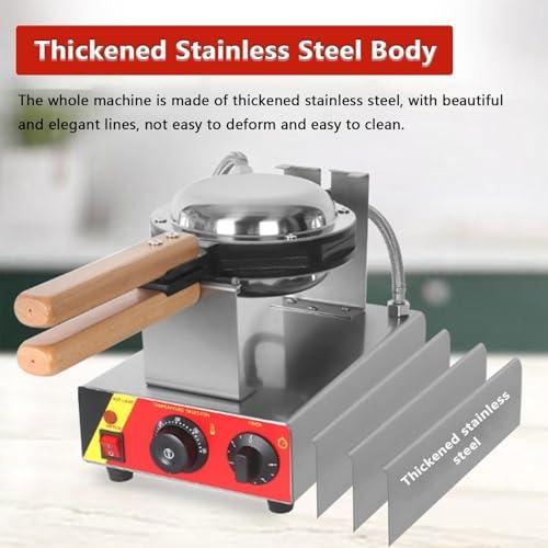 YQDDM Single Bubble Waffle Maker Commercial Waffle Maker Non-stick Hong Kong Egg Waffle Maker 180 Rotatable, Electric Non Stick Appliance for Ice Cream Treat Desserts