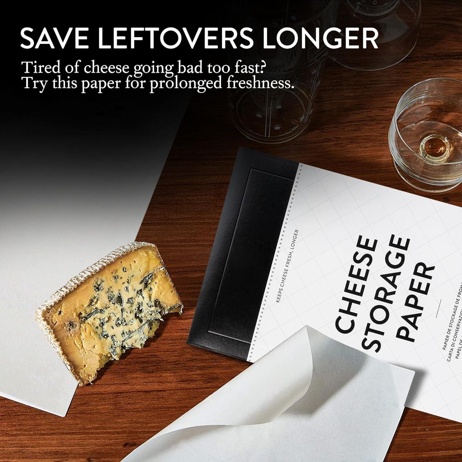 Formaticum Formaticum Cheese Storage Wax Coated Paper - Porous Wax Sheets From France - Keep Cheese or Charcuterie Fresh - Professional Grade Cheese Paper for Wrapping Cheese - 11 x 14 (15 Sheets with Labels)