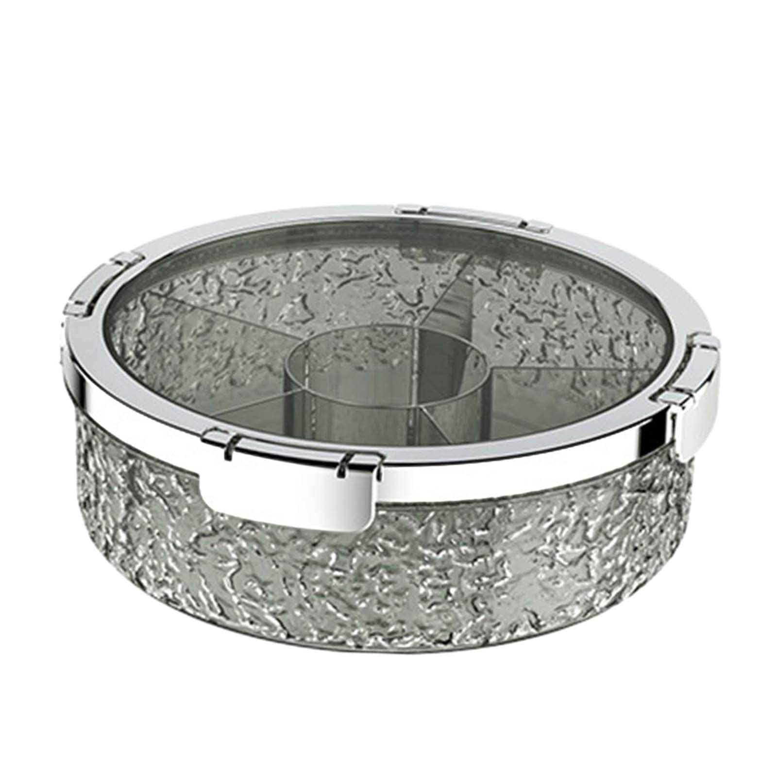 Generic Generic Divided Serving Tray with Lid, Nut and Candy Serving Tray, Party Appetizer Platter, Gray Argent, 285mmx95mm