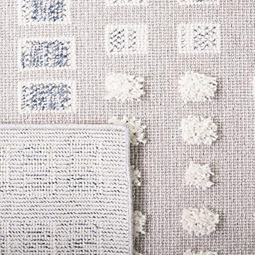 Safavieh SAFAVIEH Trends Collection Area Rug - 6'7" Round, Grey & Ivory, Modern Textured Design, Non-Shedding & Easy Care, Ideal for High Traffic Areas in Living Room, Bedroom (TRD122F)