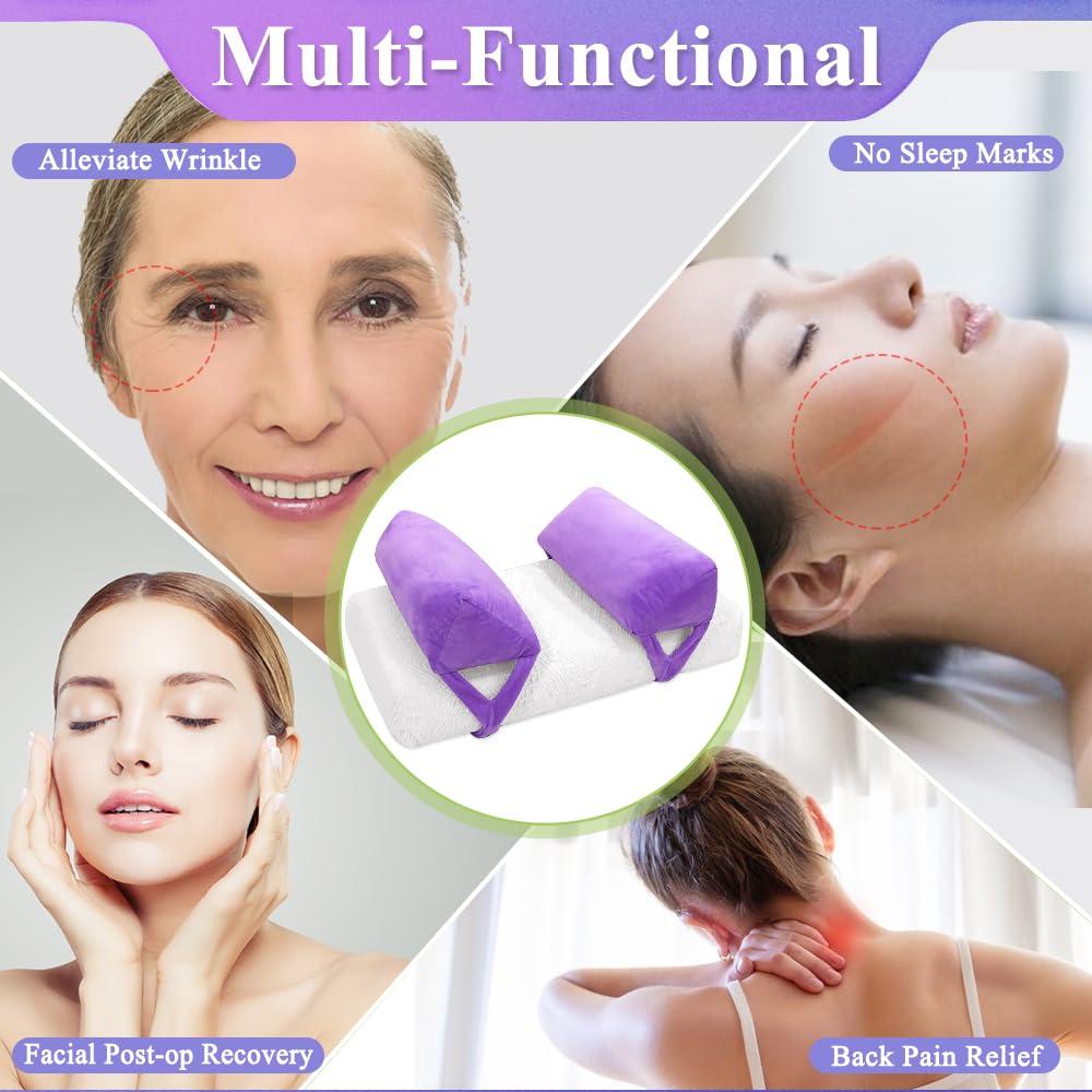 AOSSA Anti Aging Pillow for Women Anti Wrinkle Face Beauty Pillow Head Stabilizer Back Sleep Training Face Up Head Positioning Wrinkle Prevention for Face Post Surgery Pillows Support for Sleeping Upright