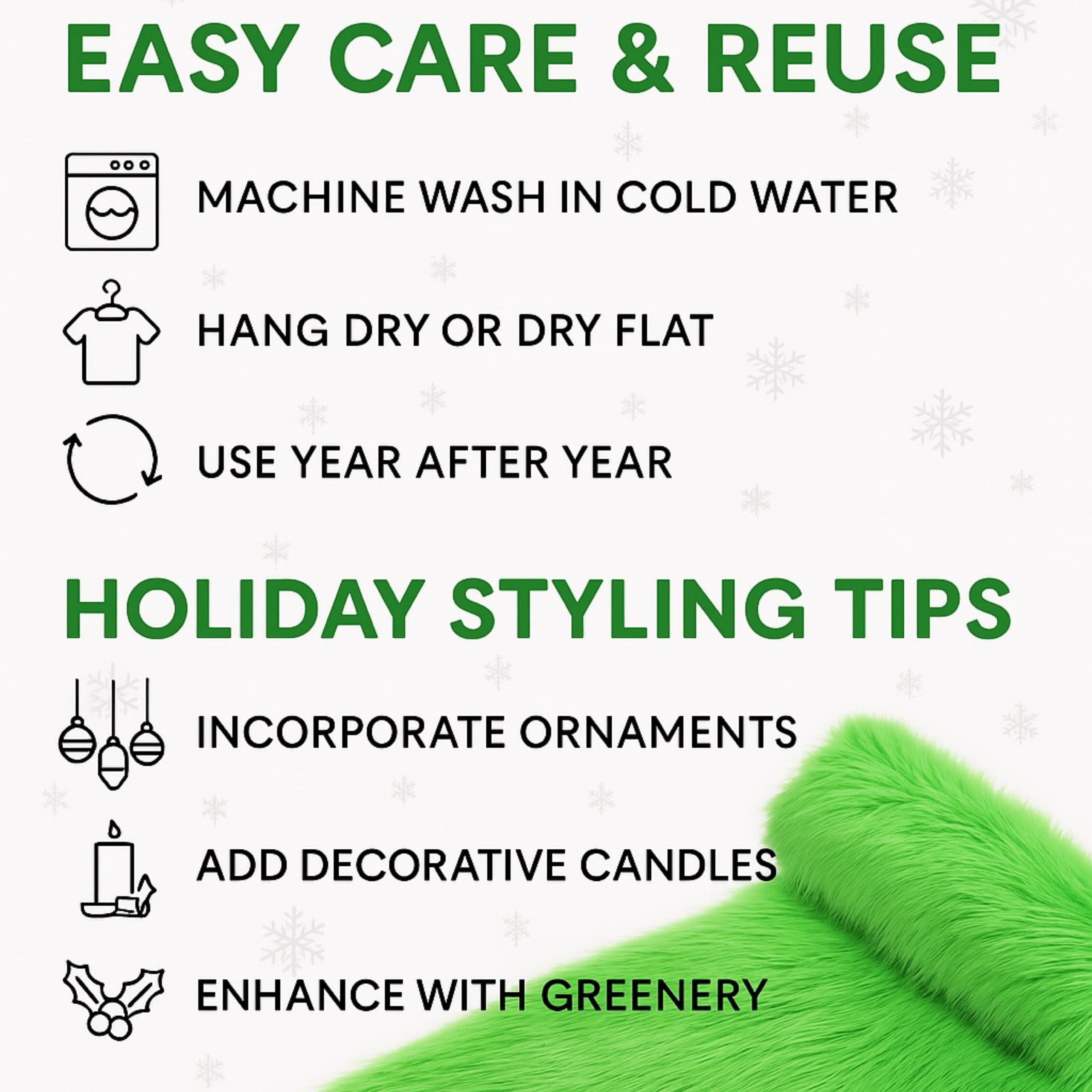 FabricLA Red Table Runner | Faux Fur Table Runners | 12 X 60-Inch Long Fluffy Snow Christmas & Holiday Dcor | Dining Table Runner Design by FabricLA