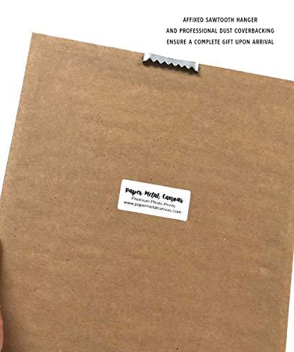 Custom Wedding Art 8X10 Framed Art Print - Personalized Gift For Couple And They Lived Happily Ever After Word Design Eye Chart on Blue Background Custom Metal Tin Print - With Solid Wood Frame & Gift Wrapping CWA-P1274