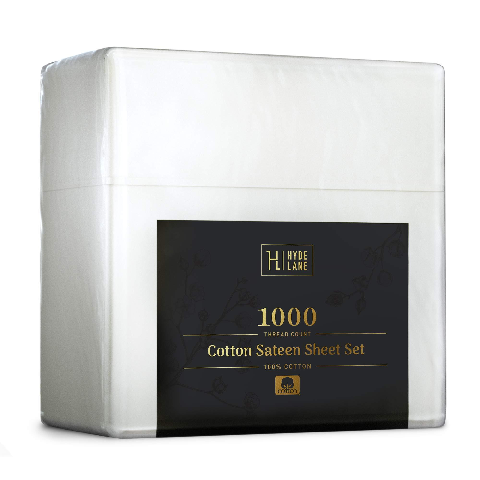 Hyde Lane Hyde Lane Luxury 1000 Thread Count 100% Cotton California King Bed Sheets | Very Comfy Soft & Thick with Deep Pocket - Fits up to 18\" Mattress, Cotton Bed Sheets Cal King - 4 PC (Ivory/Cream)