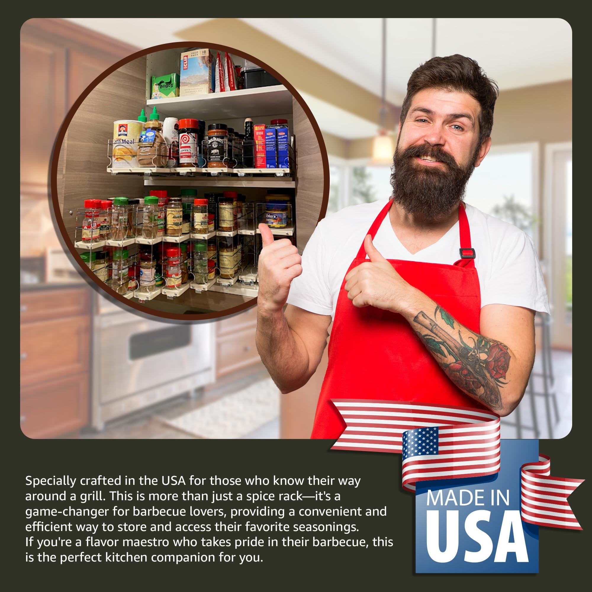 Vertical Spice Vertical Spice Cabinet Mounted Spice Rack Organizer - 3 Drawers,15 Reg. or 30 Half Sized Spice Jars - Pantry Organizers & Storage - Pullout Shelf for Kitchen Cupboard (6.9\"W x 5.0\'\'H x 10.6\"D, Cream)