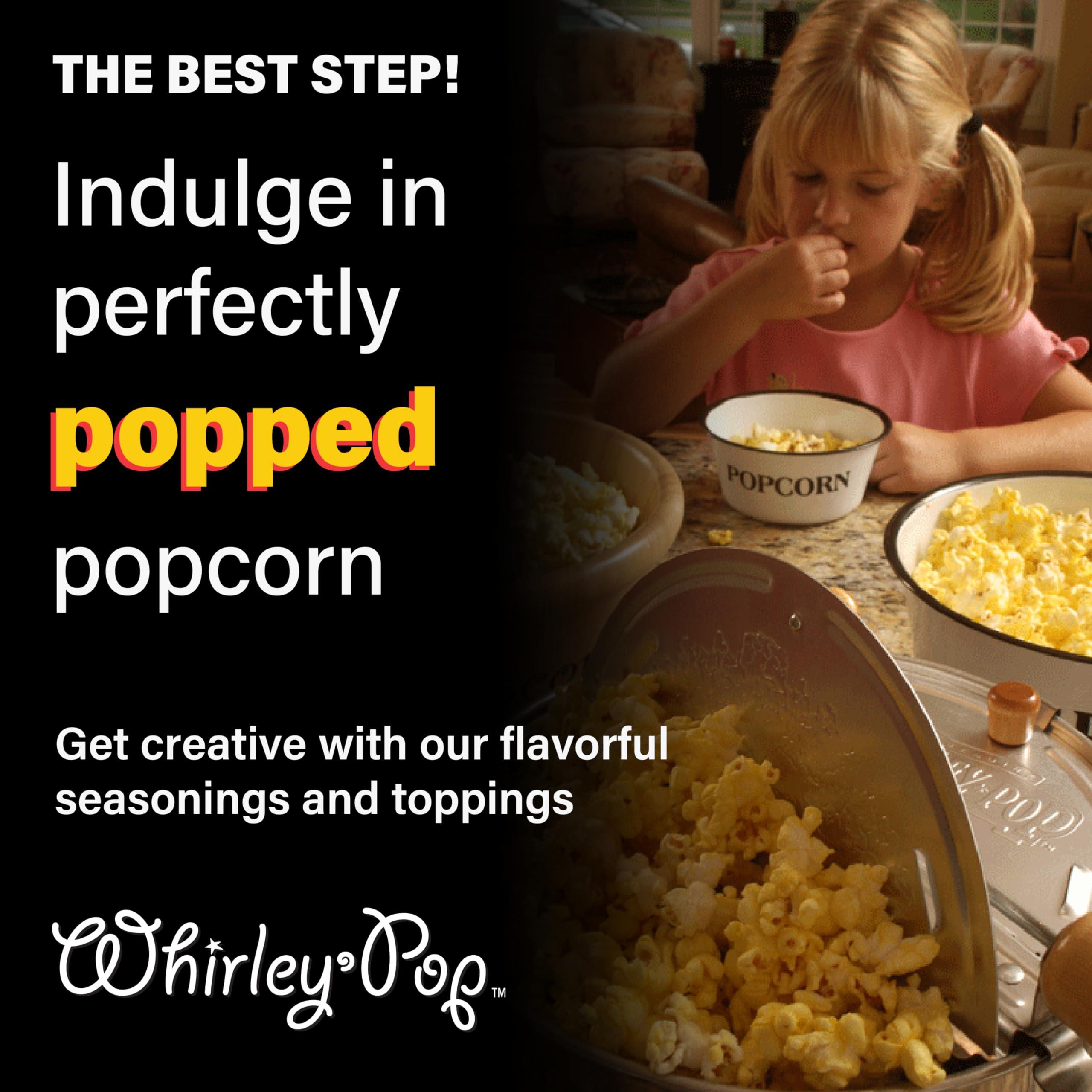 Wabash Valley Farms Original Whirley-Pop Popper Kit - Nylon Gears - Silver - 1 Real Theater All Inclusive Popping Kit