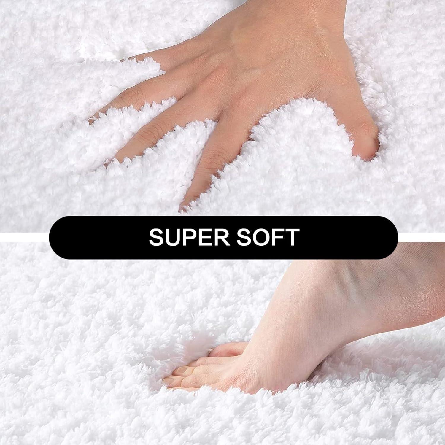 YLZBA Quadrant Curved Shower Mat White,Ultra Soft Microfiber Bathroom Carpet,Curved Bath Rug for Bathroom Microfibre Corner Shower Mats Non Slip,Washable Fanned Bath Tub Floor Carpet(45 * 100CM)