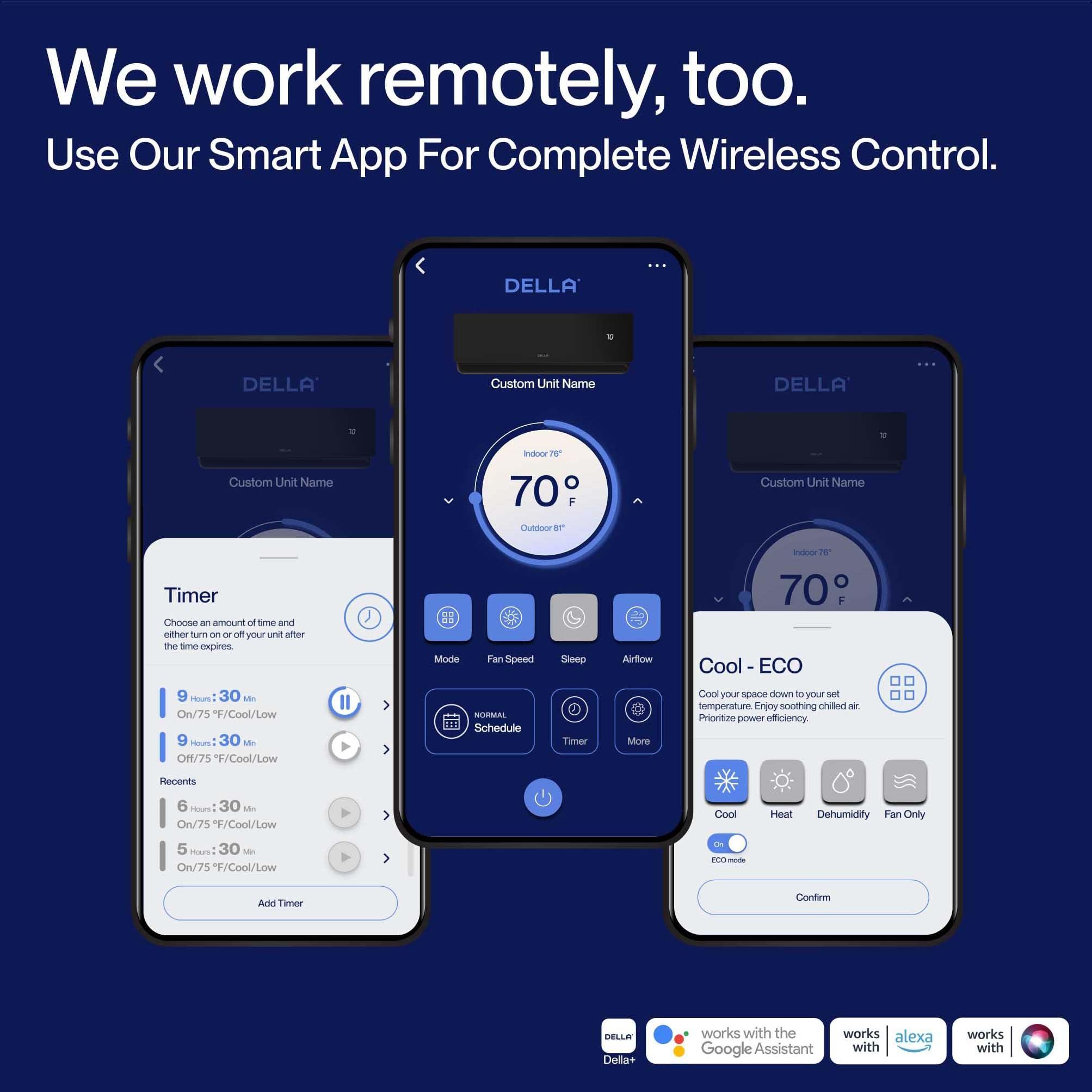 Della DELLA Umbra Series 12000 BTU Mini Split Work with Alexa 20 SEER2 Cools Up to 550 Sq.Ft Energy Saving Split AC & Pre-Charged 1 Ton Heat Pump Ductless Inverter System