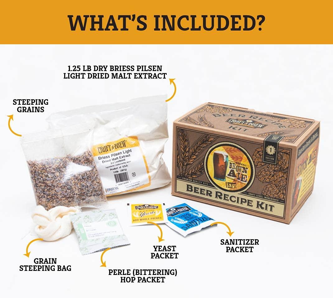Craft A Brew Craft A Brew Recipe Kit - Brown Ale Refill - 1 Gallon - Ingredients for Home Brewing Beer