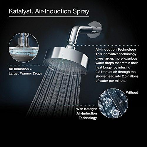 Kohler KOHLER K-72774-CP Artifacts Single-function 2.0 gpm showerhead with Katalyst spray, Less Showerarm and Flange, Polished Chrome