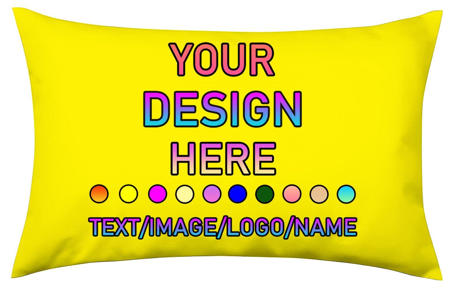 Pzwqkyn Pzwqkyn Custom Pillow with Picture Text Customized Photo Pillowcase, Personalized Throw Pillow Cover, Christmas Love Keepsake Gifts Two-Sides Design 20x30 in, No Filling, Bright Yellow