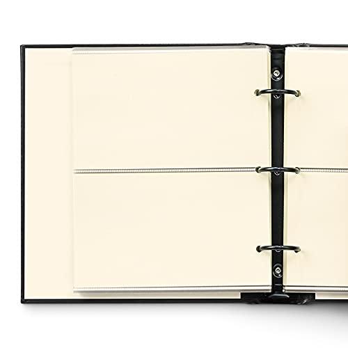 Gallery Leather Gallery Leather Photo Album 4x6-3 Ring Binder Photo Album, 60 Pages for 120 Photos, Fillable, Can Fit 4x6 Photos, Handcrafted - Camden Kiwi - 9.25 x 8 \", Compact
