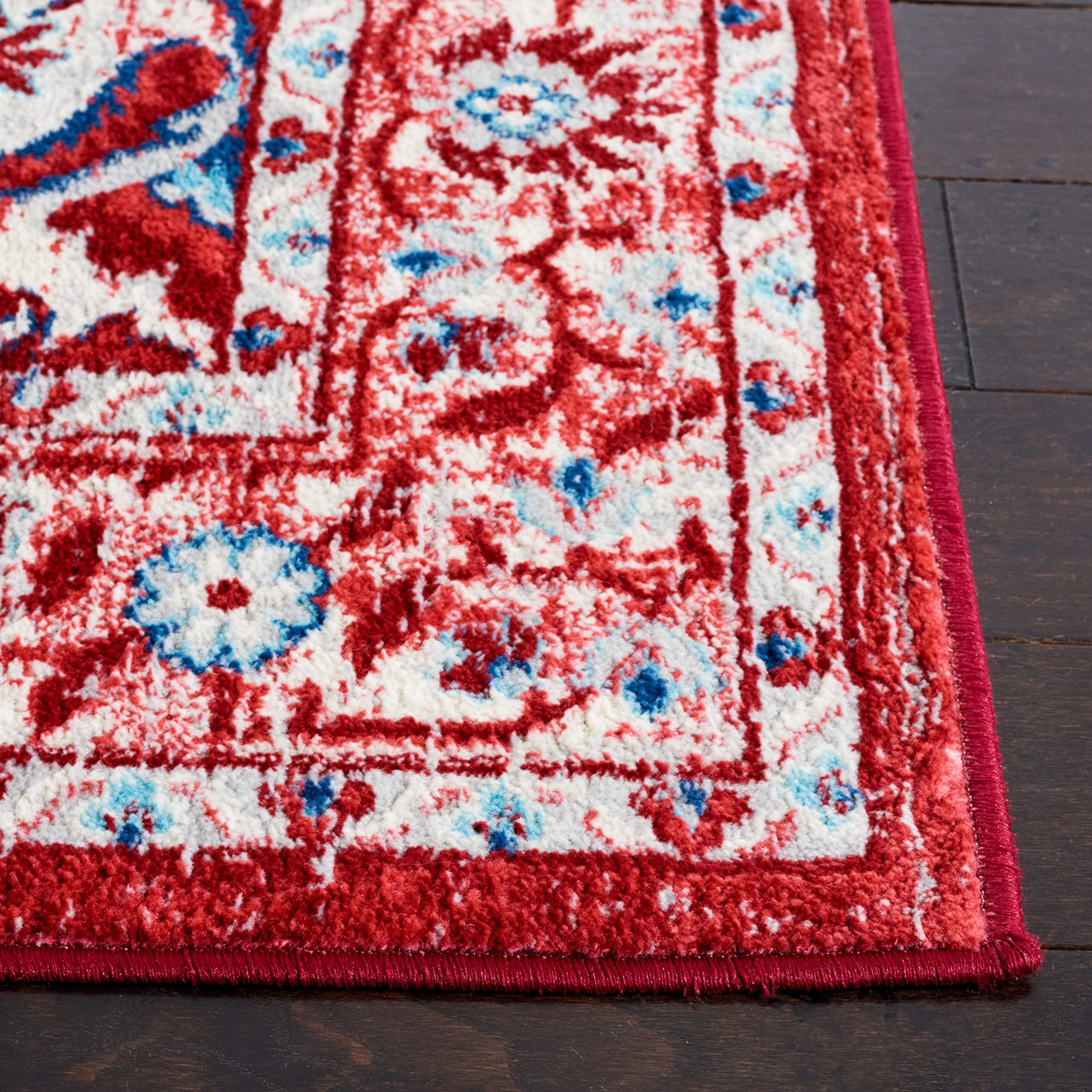 Safavieh Safavieh Brentwood Collection Runner Rug - 2' x 9', Blue & Red, Oriental Design, Non-Shedding & Easy Care, Ideal for High Traffic Areas in Living Room, Bedroom (BNT853N)