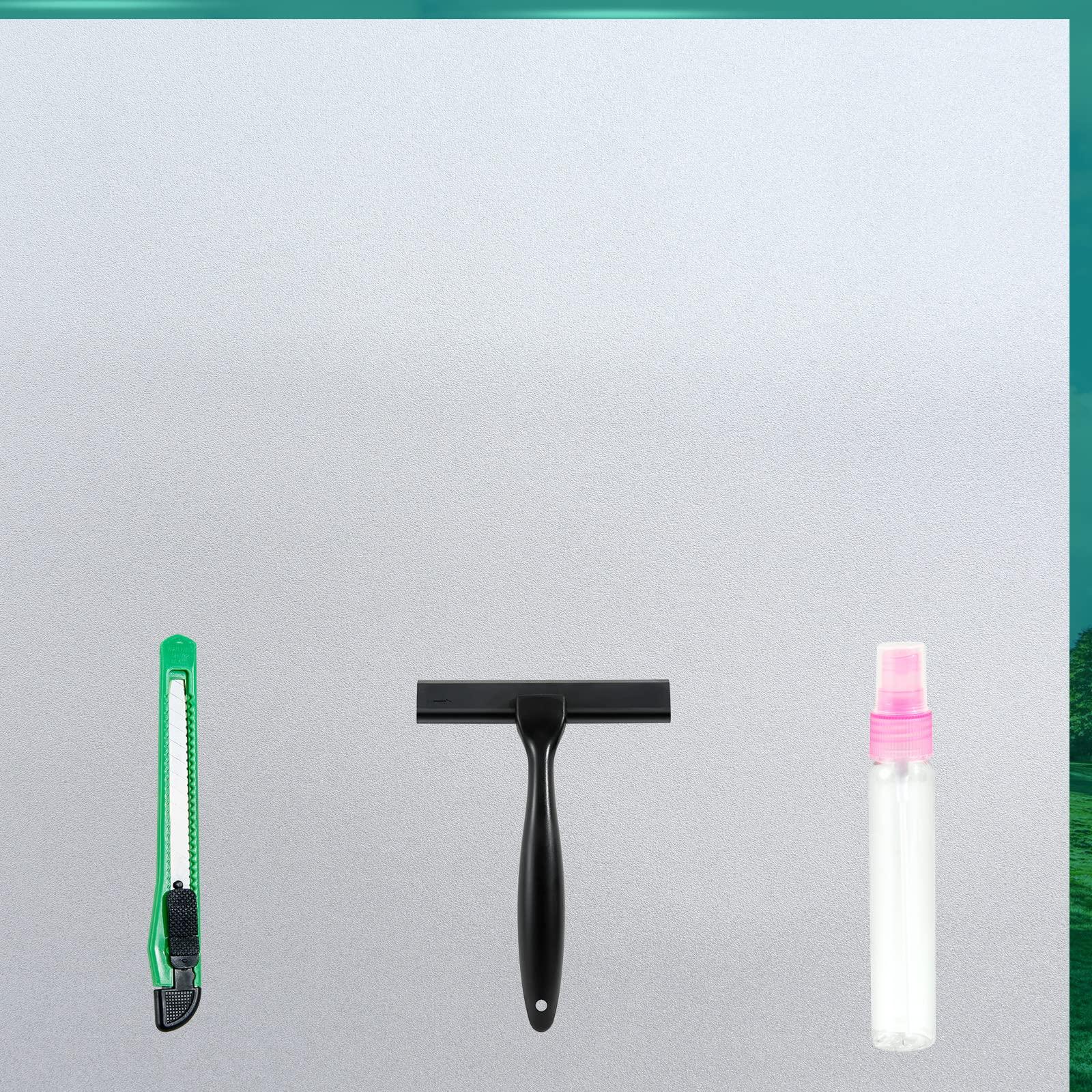 xiawei Frosted Glass Window Film with Tools,Reusable Window Privacy Film,Static Clings Window Film Kit for Home Bathroom and Office. (Pure, 29.6Inch196.9Inch)