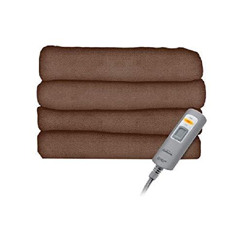 Sunbeam Sunbeam Velvet Plush Electric Heated Throw Blanket, Gift Boxed, 3-Heat Settings, Machine Washable, 50\" x 60\", (Cocoa)