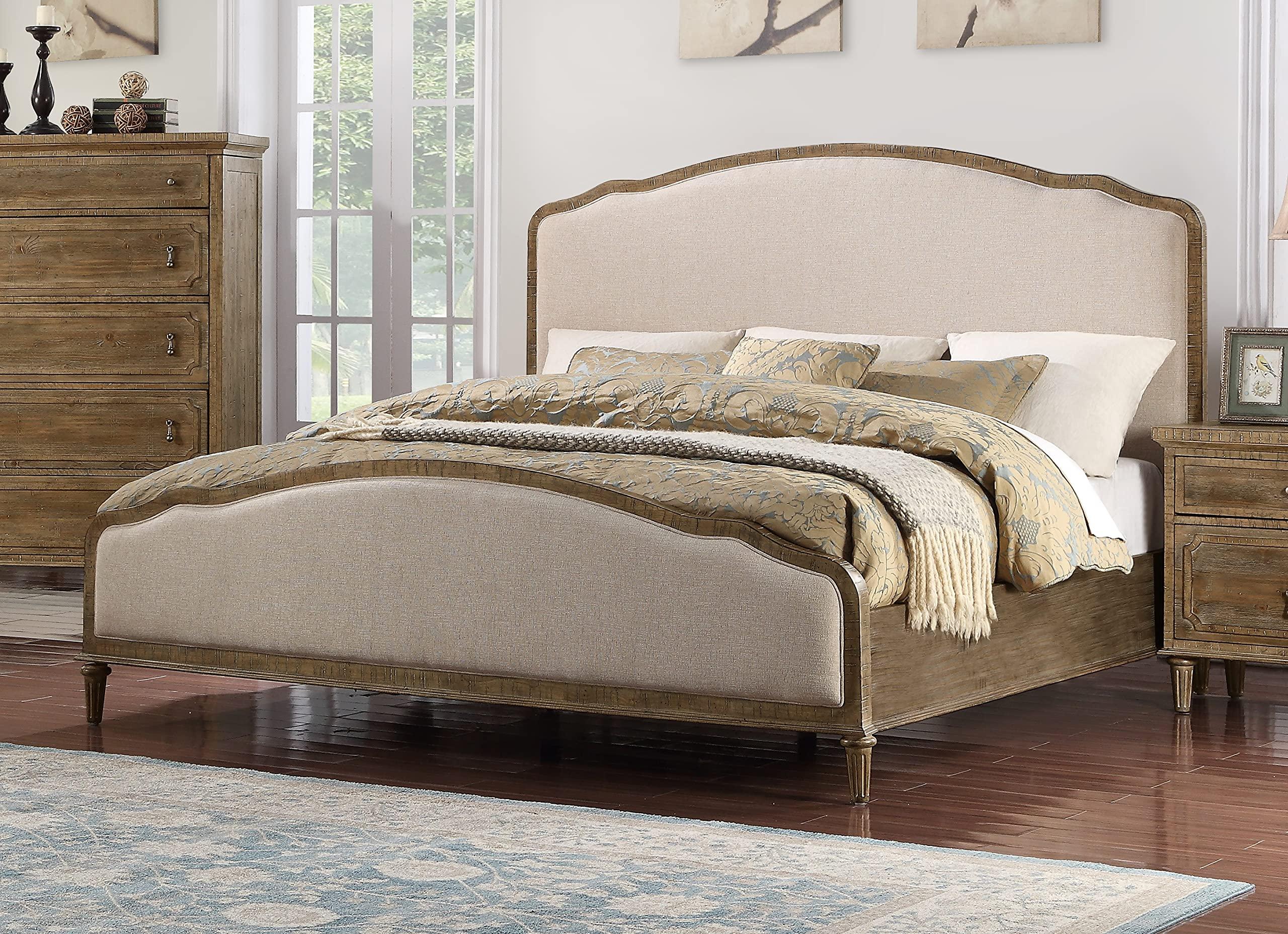 Wallace & Bay Wallace & Bay Haynes Upholstered Bed, King, Gray & Linen