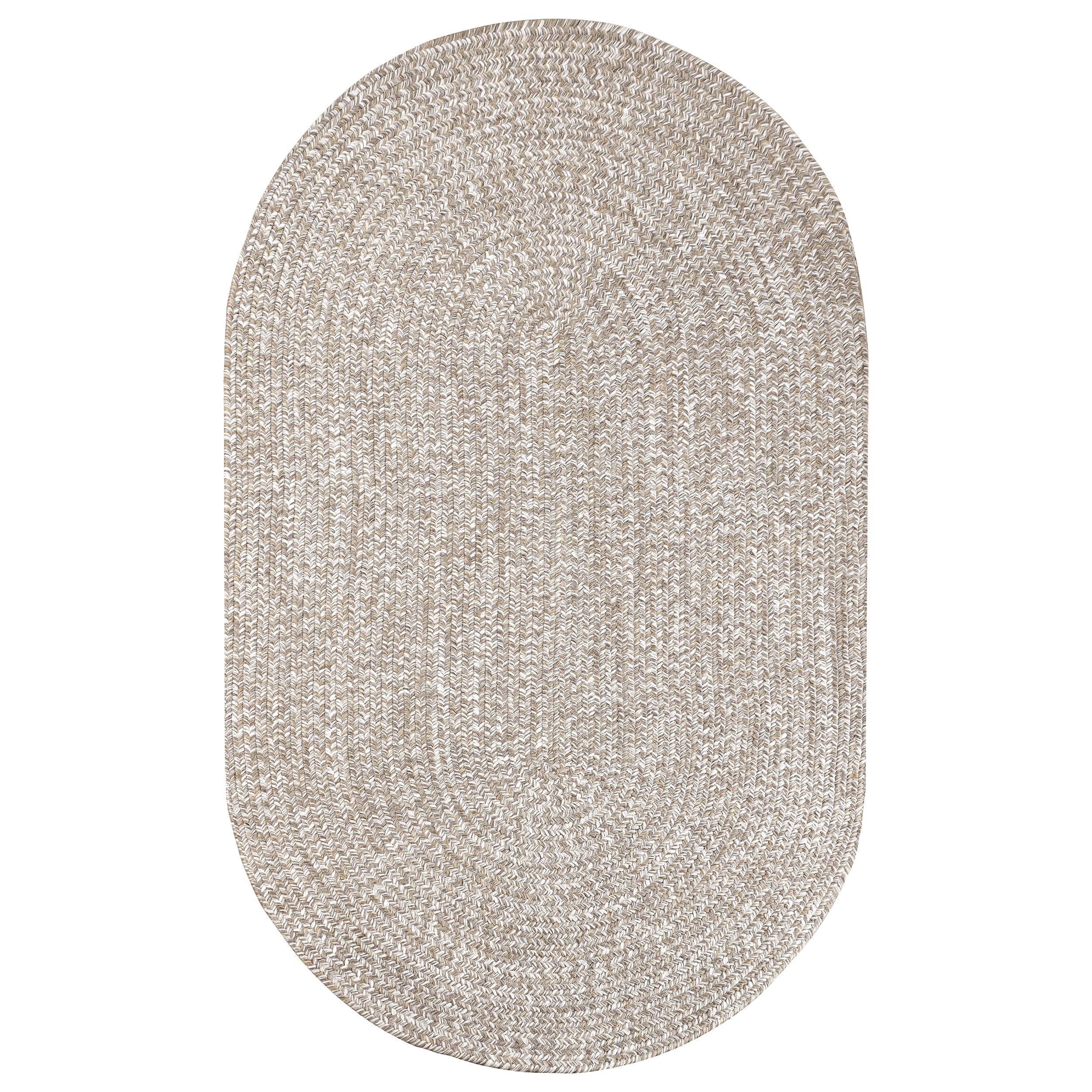 Superior Superior Reversible Braided Indoor/Outdoor Area Rug, 5' x 8', Latte-White