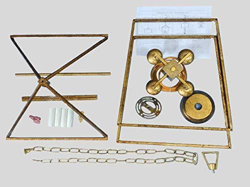 Decomust Dot Com H25 X W17 Gold Cage Large Lantern Iron Art Design Candle-Style Chandelier Pendant, Ceiling Light Fixture