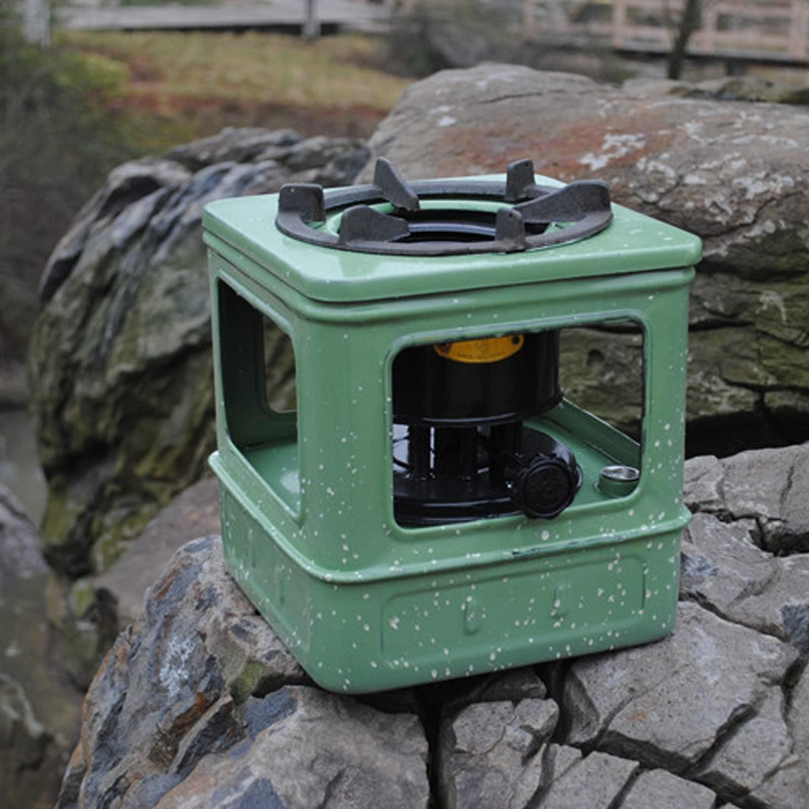 SHWE Kerosene Stove Small Kerosene Stove Adjustable Firepower Stove Outdoor Cooker Camping Oil Heaters Paraffin Stove (Color : Green)