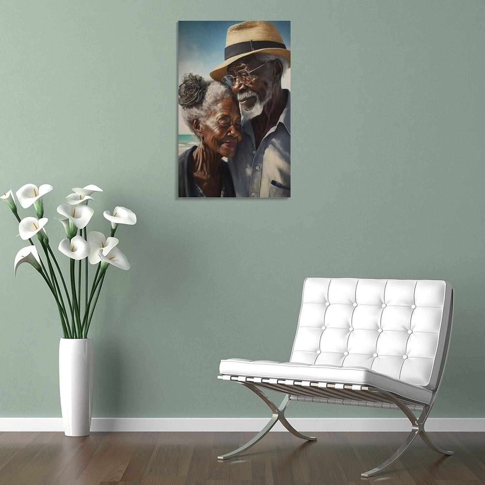 RONGHUAN Retro Poster A Lifetime Together Black Couple Wall Art Canvas Poster Poster for Room Aesthetic Posters & Prints on Canvas Wall Art Poster for Room 08x12inch(20x30cm)