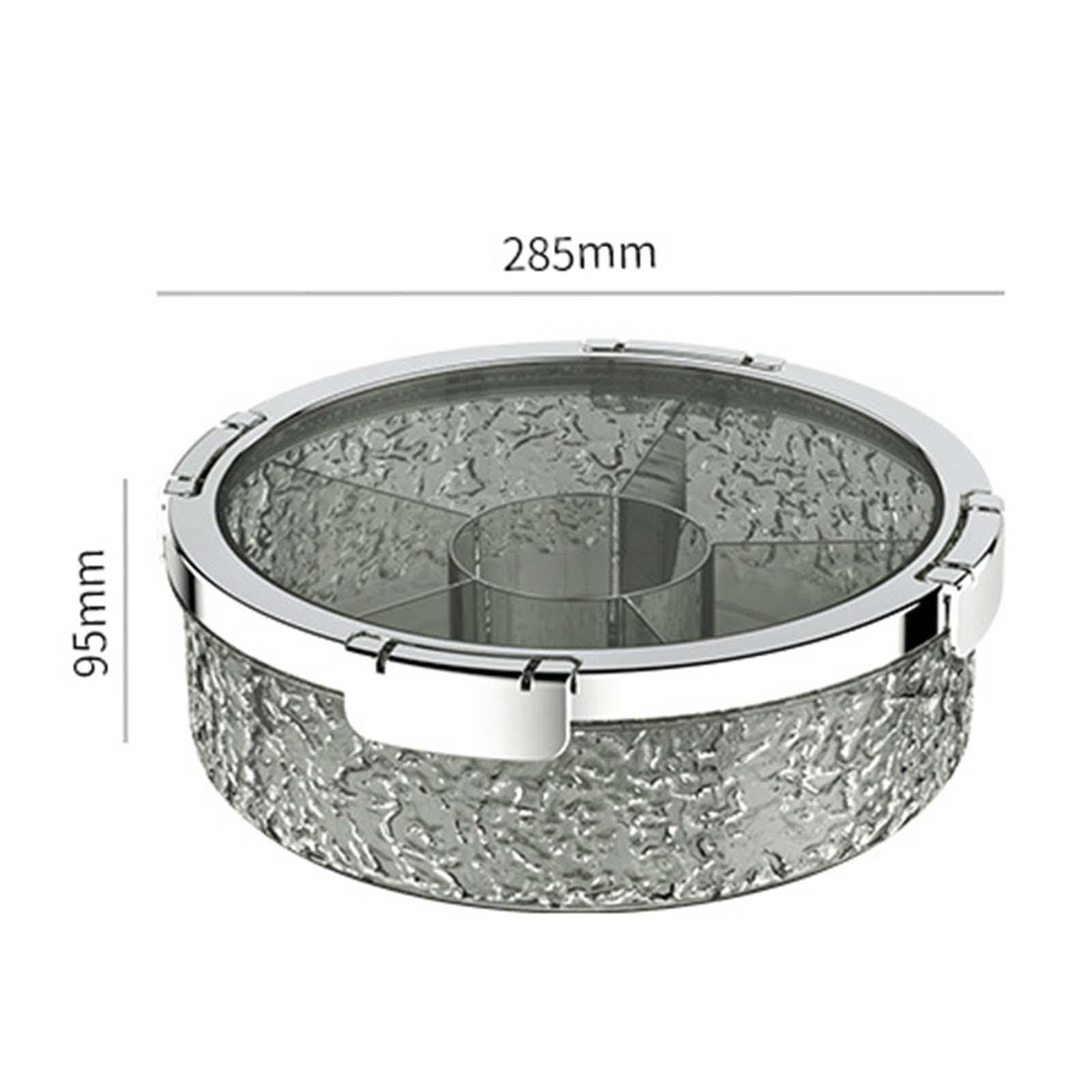 Generic Generic Divided Serving Tray with Lid, Nut and Candy Serving Tray, Party Appetizer Platter, Gray Argent, 285mmx95mm