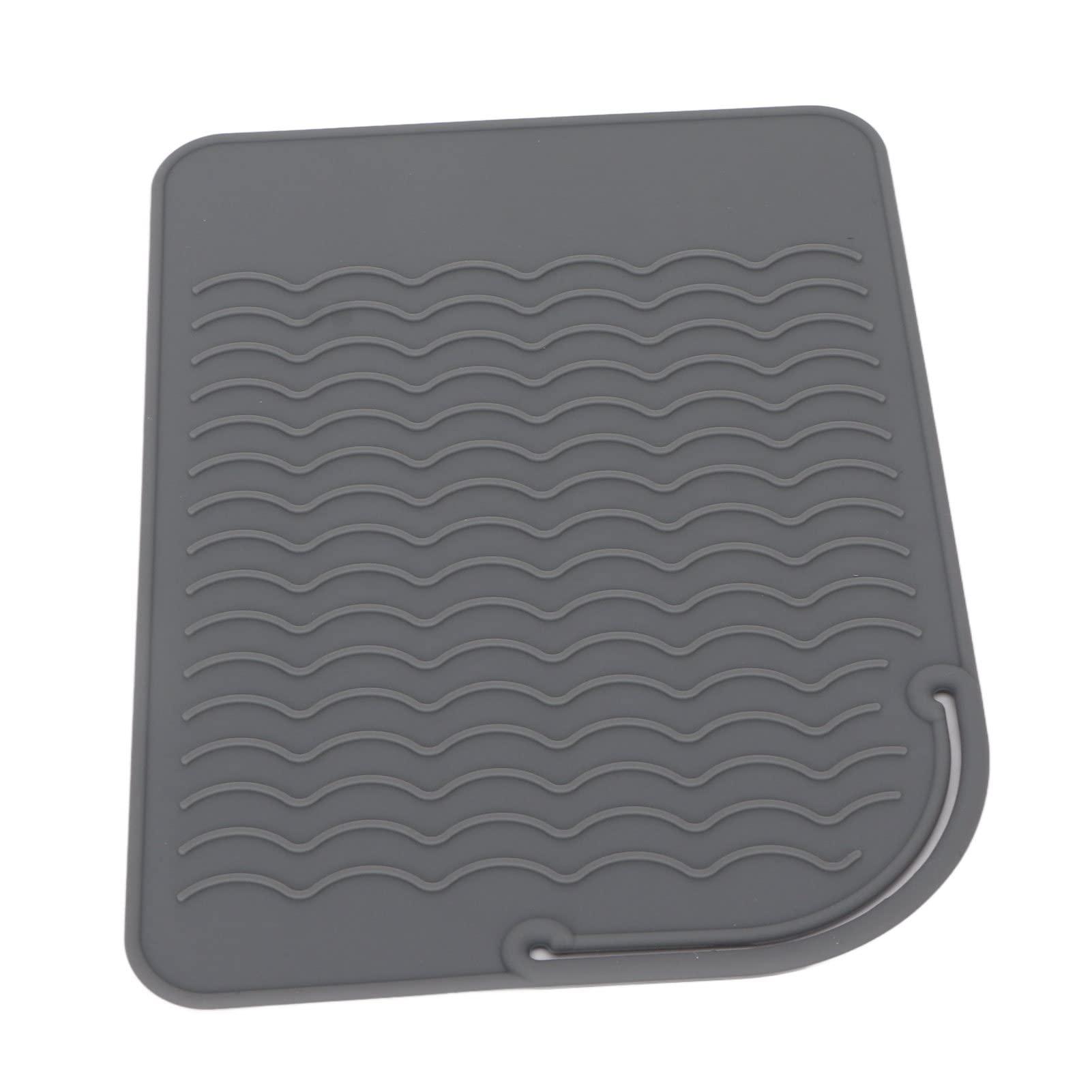 PerGar Heat Resistant Mats for Countertop Heat Insulation Silicone Mat Corrugated Pattern Anti Skid Flexible High Temperature Resistant Mat Ideal for Air Fryer, Coffee Maker, Stand Mixer, Toaster, Oven(Grey)