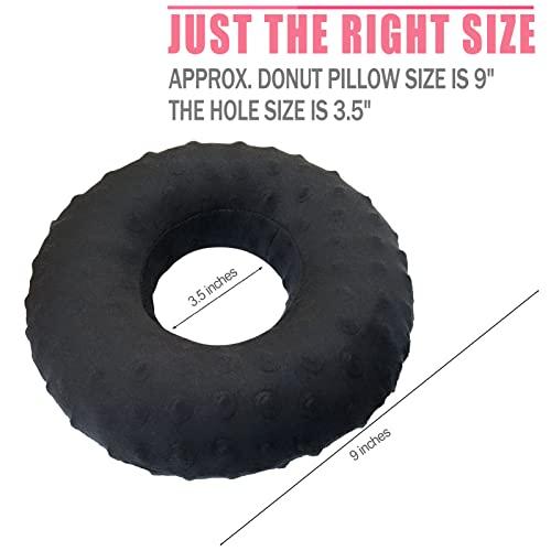 BNRendles BNRendles Ear Piercing Pillows for Side Sleeper with Ear Hole CNH Piercing Pillows Support Head Neck Ear Pain Relief Ear Pressure Sore Side Sleeping Ear Guard, Minky Dot Black