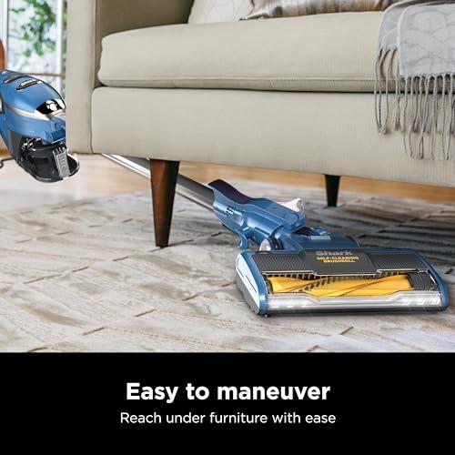 Shark Shark HV343AMZ Rocket Corded Stick Vacuum with Self-Cleaning Brushroll, Lightweight & Maneuverable, Perfect for Pet Hair Pickup, Converts to a Hand Vacuum, Crevice Upholstery Tools, Blue/Silver