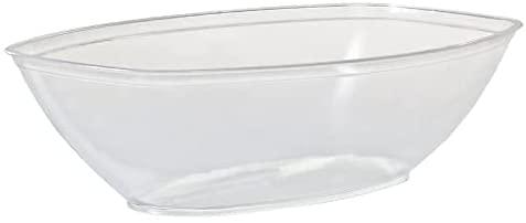 Nicole Fantini Nicole Fantini Clear 80 Oz Oval Shaped Disposable Plastic Serving Luau Bowls to serve Salad, Snack and Food in Elegant Parties, Hotel & Resturant. 8Ct