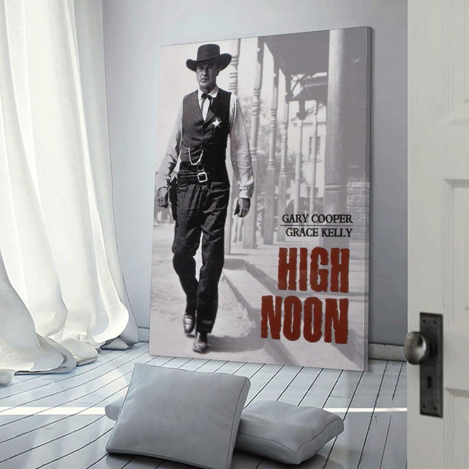 Generic High Noon Poster Classic Western Movie Poster Hd Retro Art Waterproof Poster Artworks Canvas Poster Room Aesthetic Wall Art Prints Home Modern Decor Gifts Framed-unframed 16x24inch(40x60cm)