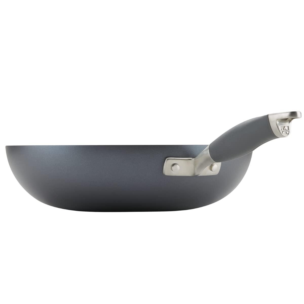 Anolon Anolon Advanced Home Hard-Anodized Nonstick Open Stock Cookware- Woks (12-Inch Open Wok, Moonstone)