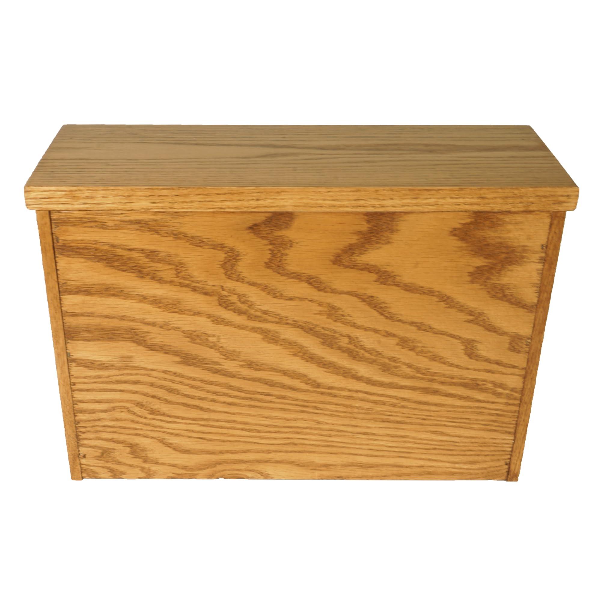 DutchCrafters DutchCrafters Amish USA Made Solid Wood Countertop Bread Box, Bread Holder for Kitchen Counter, Large Bread Box for Kitchen Countertop (Oak - Chestnut)