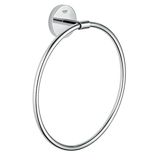 GROHE Grohe 40460001 BauCosmopolitan Towel-Ring, Starlight Chrome 8 Inch