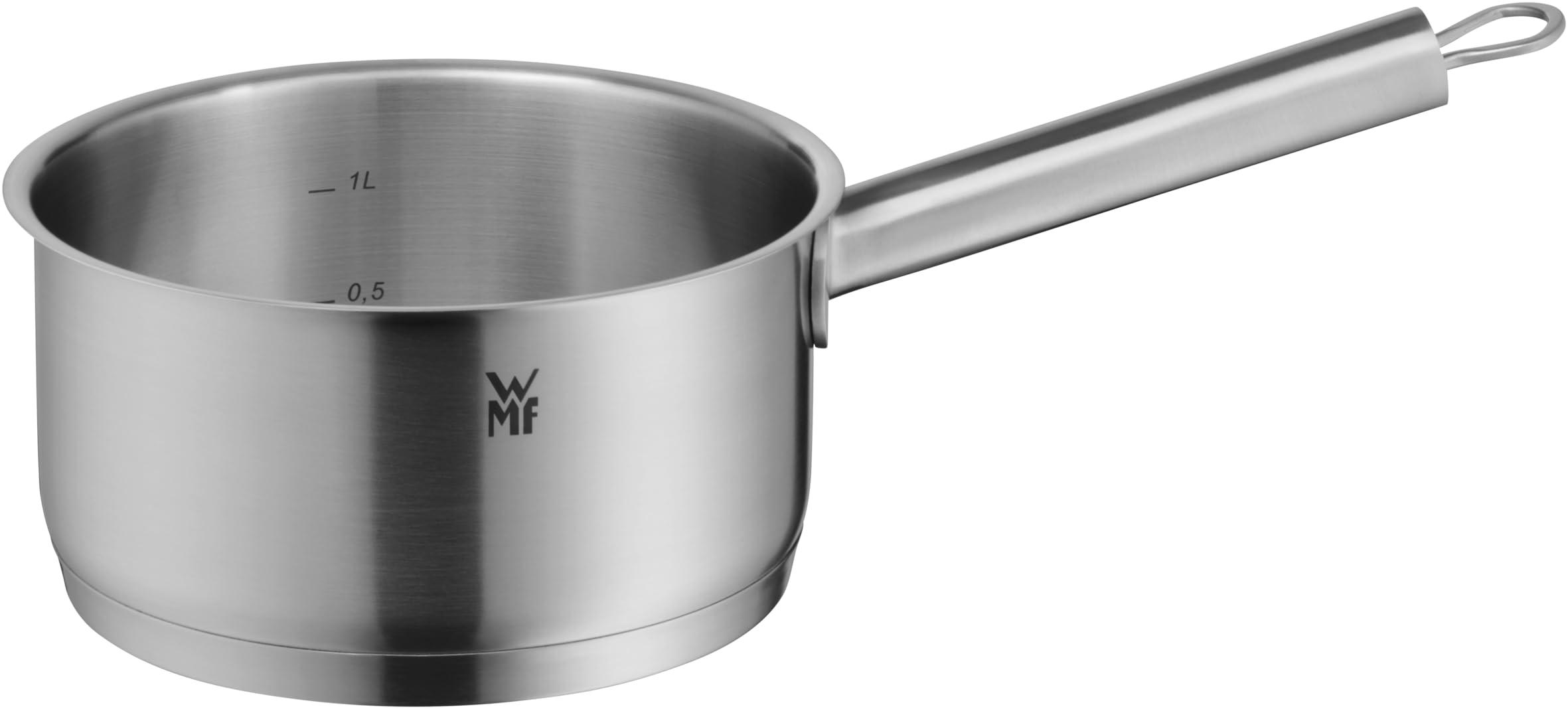 WMF WMF 732146040 Comfort Line Topfset Induktion 4-teilig Cromargan Matte Stainless Steel Pots Set with Glass Lid, Scale, Stackable, Uncoated, 18/10