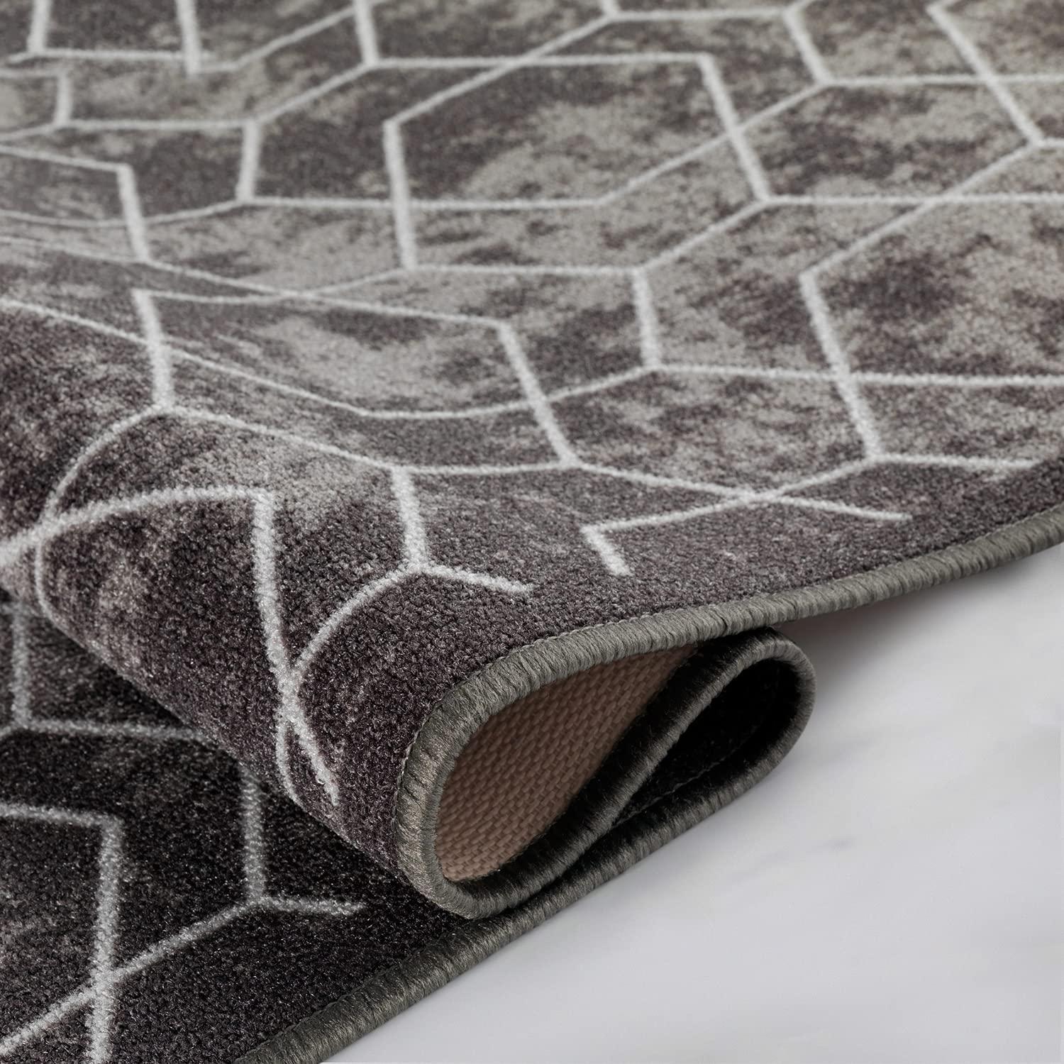 BY COCOON BY COCOON 2\'x8\' I Runner Rug| Carpet Runner Kitchen Runner Hallway Runner Runners Rugs for Hallway Non Slip (60 Cm x 244 Cm Grey Rug)