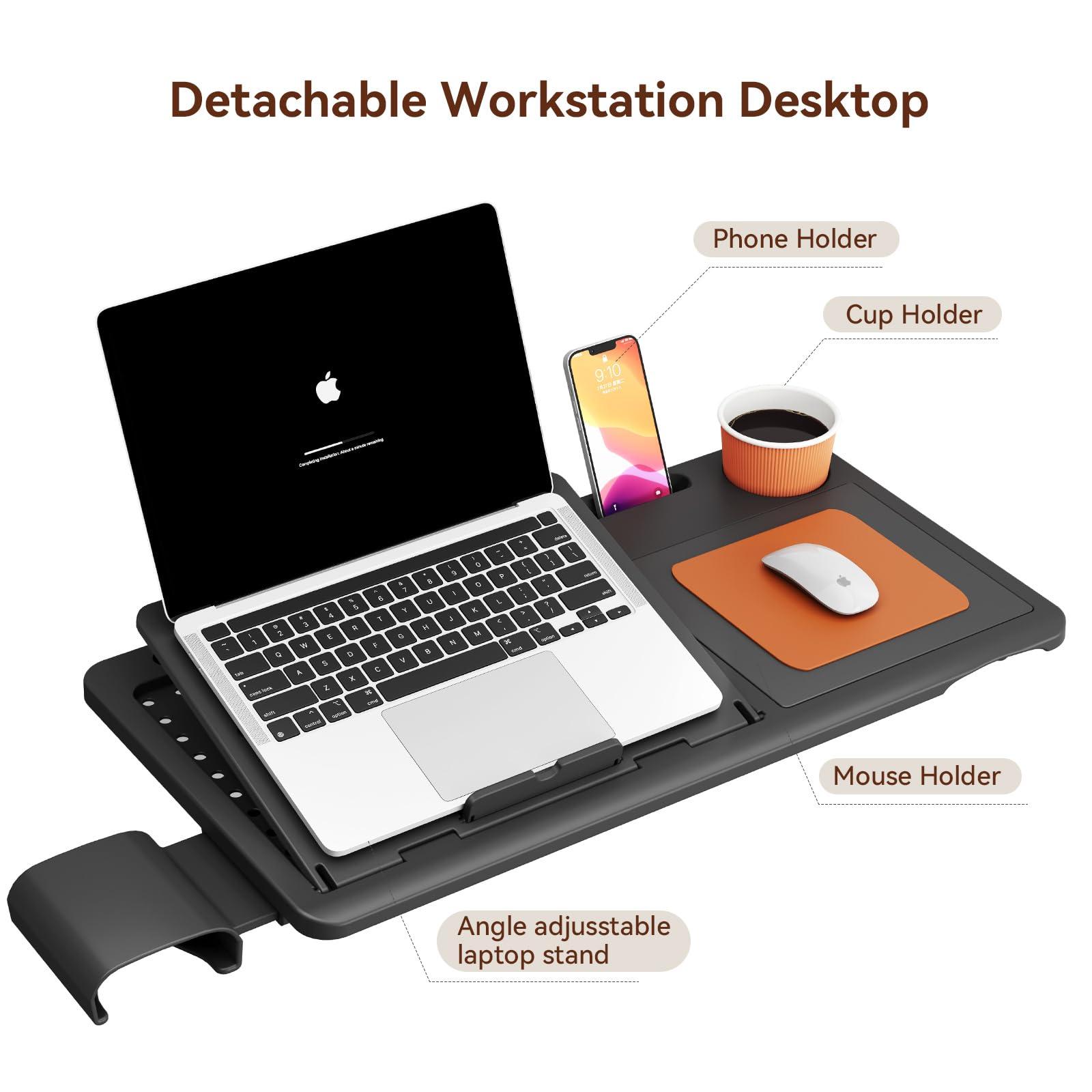 Newtral Newtral Ergonomic Office Chair with Adaptive Lumbar Support- High Back Desk Chair with Adjustable Headrest, 3D Armrest, Adjustable Seat Depth & Height, Home Office (with Laptop Table Tray, Black)