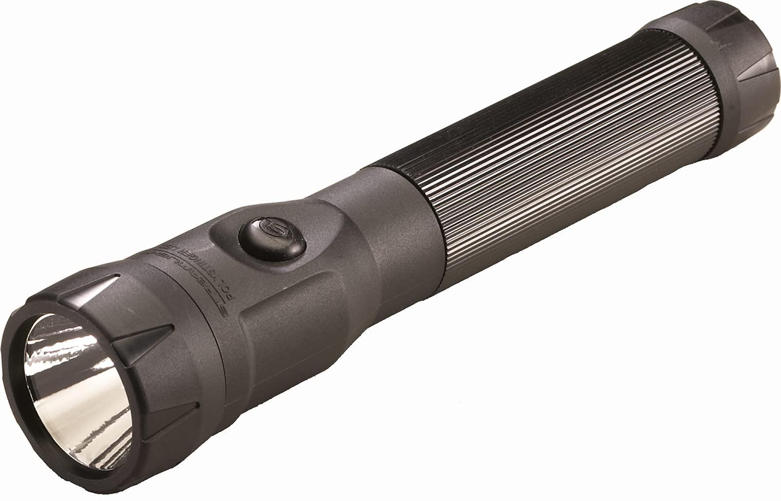 Streamlight Streamlight 76132 PolyStinger LED 485-Lumen Rechargeable Flashlight With 120-Volt AC/12-Volt DC Smart Charger and 1 PiggyBack Holder, Black