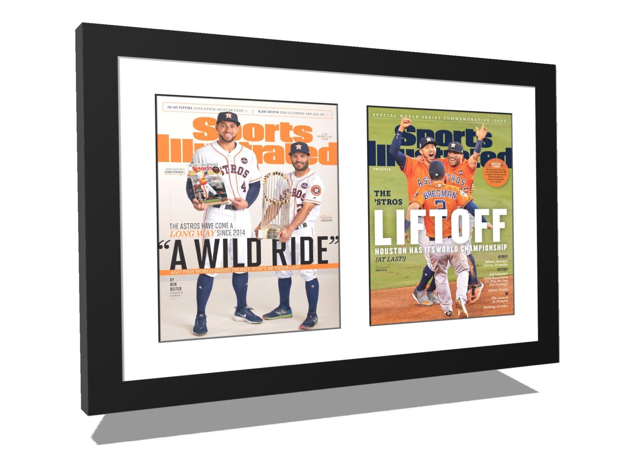 Creative Picture Frames CreativePF [1420bk-w] Double Magazine Frame HoldsMagazines Measuring 8 1/4 by 11-inches, White/Black Core Matting with Installed Hangers (MEASURE-YOUR-MAGAZINE)