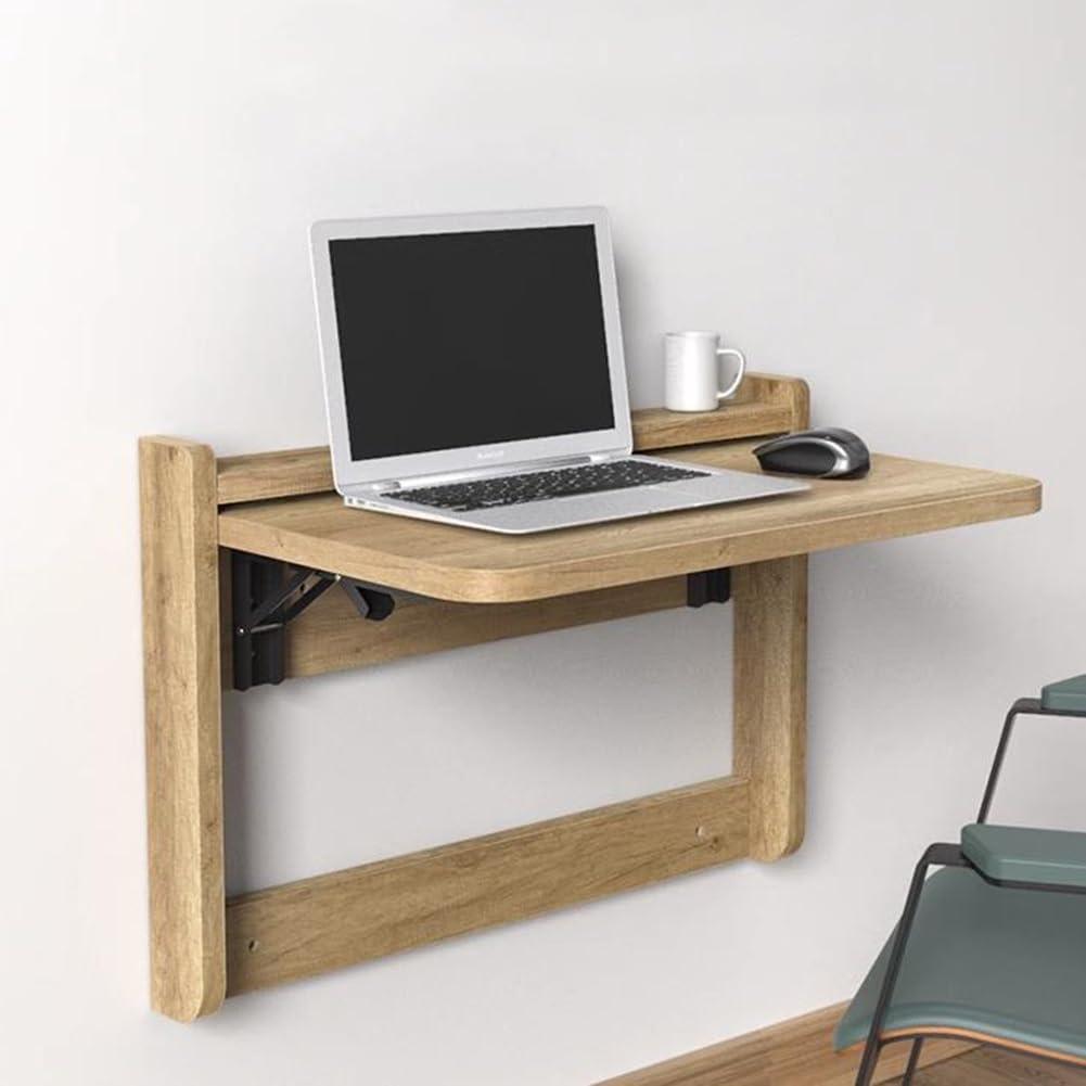 TGjan Direct Store Wall Mounted Drop Leaf Table, Fold Down Dining Table,Folding Floating Computer Desk, Small Workbench for Home Office Laundry Room (Color : Yellow, Size : 50x26cm/20x10in)
