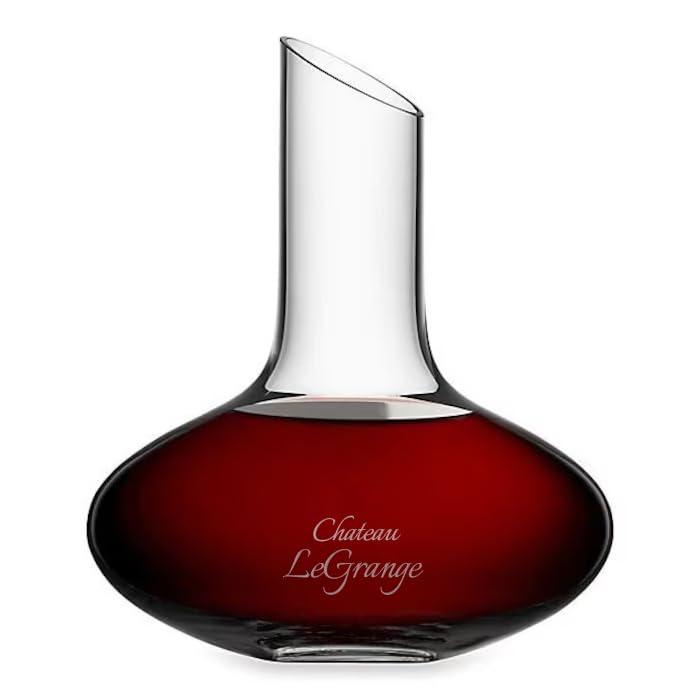 Orrefors Orrefors Enjoy More Wine Personalized Decanter Set, Includes Custom Engraved 33.8oz Crystal Wine Decanter with Four 13oz Crystal Stemless Wine Glasses, Personalized Wedding Gifts for Wine Lovers