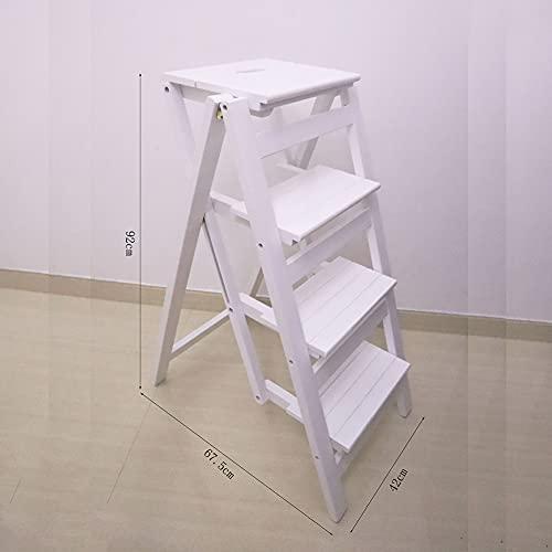 LUNEZY Wooden Folding Step Ladder Folding Step Stool for Adults & Kids Kitchen Ladders Small Foot Stools Portable Shoe Bench/Flower Rack Durable