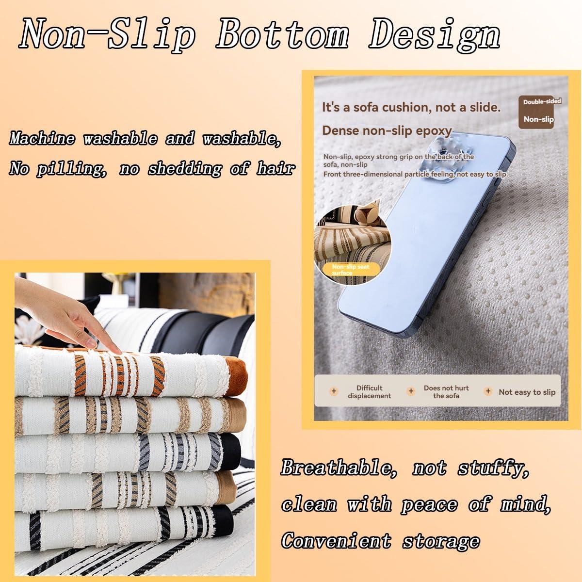 Dfcdcoo Dfcdcoo Pet Couch Covers for Sofa,Striped Chenille Pet Couch Cover Protector Slipcover,Anti-Scratch Sectional Sofa Slipcover Pet-Friendly Loveseat Futon Cover (Orange,90 * 240cm/35.4 * 94.4in)