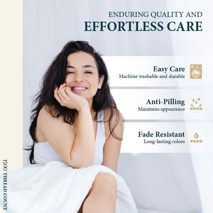 Ashton Sheets Ashton Sheets 100% Egyptian Cotton Sheets Queen Size - 1500 Thread Count 4 PC Queen Sheet Set Egyptian Cotton, Sateen Weave Sheets Queen Size, High Thread Count Sheets, 19\" Deep Pocket - Light Grey