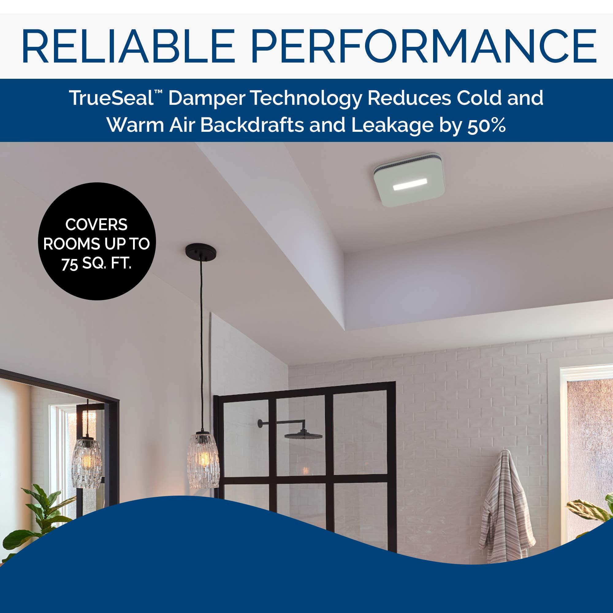 Broan-NuTone Broan-NuTone AE80LK Ventilation with LED CleanCover and Roomside Installation, ENERGY STAR Certified, 80 CFM, 0.7 Sones, White