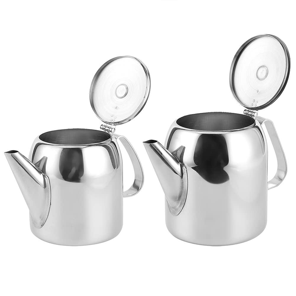 Gavigain Coffee Pot Teapot Stainl Steel Kettle Cold Water Canteen Short Spout for Hotel Restaurant(20oz)