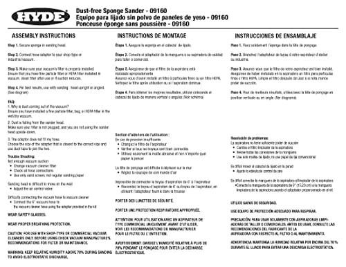 Hyde HYDE 9160 Dust-Free Sponge Sander, 1-(Pack),Black