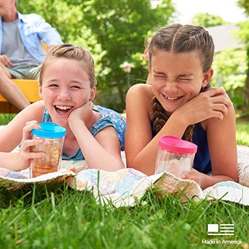 Tervis Tervis Clear & Colorful Tabletop Made in USA Double Walled Insulated Tumbler Travel Cup Keeps Drinks Cold & Hot, 16oz - 4pk, Clear