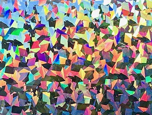 Rainbow Symphony Rainbow Symphony Rainbow Suncatcher Window Film, Diffraction Window Film, Stained Glass Window Cling, Holographic Prismatic Film, Crystal Pattern, 24\" X 36\", Made in USA