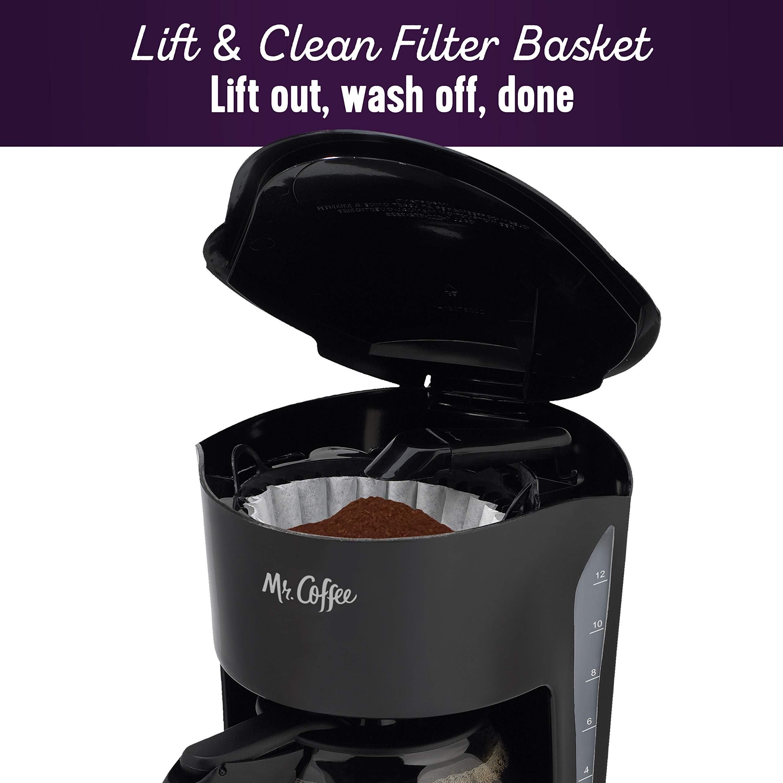 Mr. Coffee Mr. Coffee Black Coffee Maker, 12 Cups, with Auto Pause and Glass Carafe, Perfect for Home and Office Use