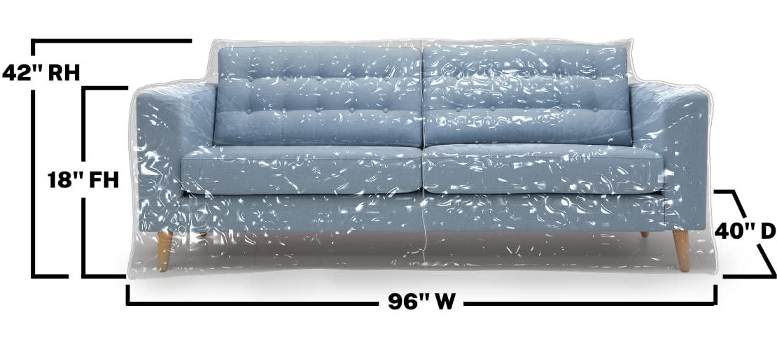 Kitty Cat Protector Plastic Couch Cover for Pets | Cat Scratching Protector Clawing Deterrent | Heavy Duty Water Resistant Thick Clear Vinyl | Sofa Slipover for Moving and Long Term Storage